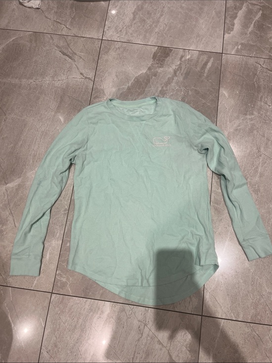 Vineyard Vines Tops - Vineyard Vines Seafoam Green Ribbed Long Sleeve Tee